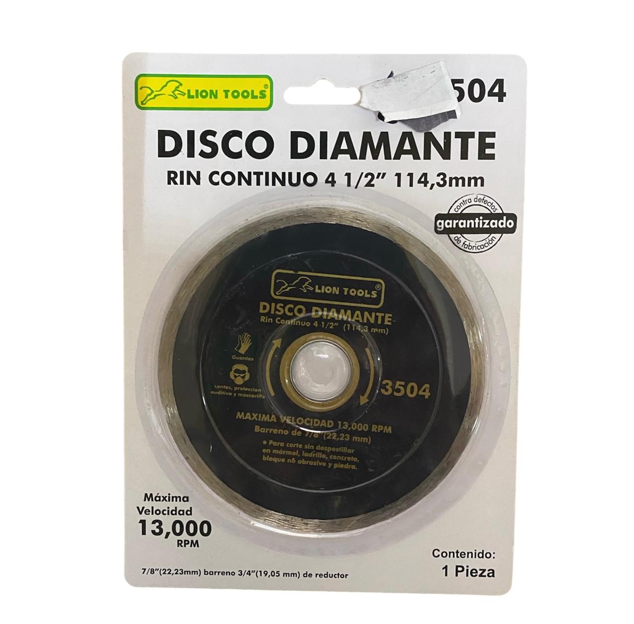 Disco De Diamante Continuo 4 1/2 LT